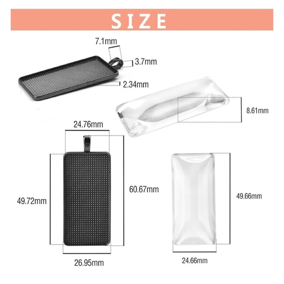 Colorful Abstract Rectangular Pendant - Picture 2 of 4